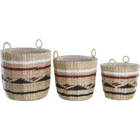 Cesta Set 3 Fibra Poliester 38X38X36 Natural DC195683 (1/3)