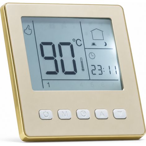 Thermostat Wi-Fi M75 doré pour chauffage électrique, 16 A (1/5)