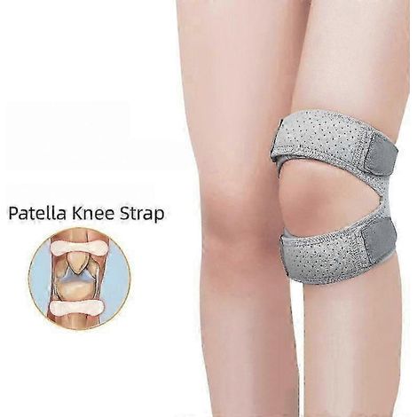 1 genouillère double rotulienne, coussinets de soutien réglables pour genoux, bande de protection pour le sport, la course, le saut, la gym, orthèse rotulienne (1/5)