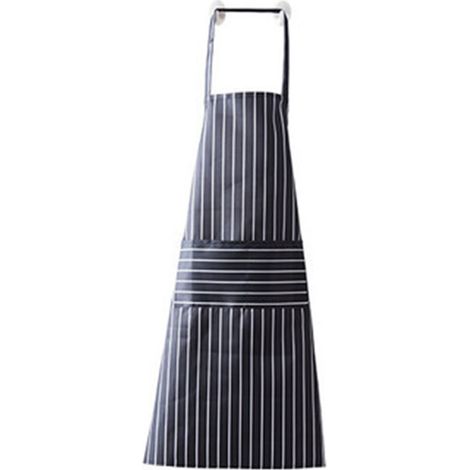 Tablier de cuisine sans manches en coton et lin rayé, résistant aux taches, avec liens taille longs et col ajustable, 84x61cm (1/5)