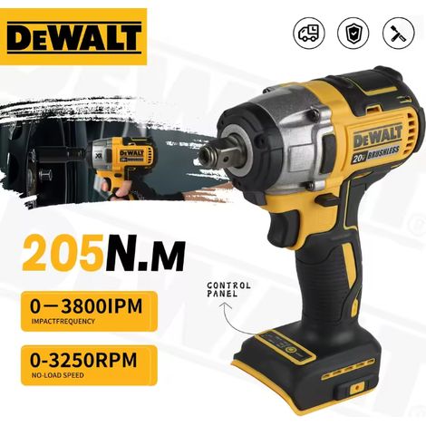 DEWALT DCF880 Clé à chocs 18V XR sans fil 1/2, 203Nm, kit batterie et chargeur, entrepreneur pose clôture portail métallique extérieur (1/4)