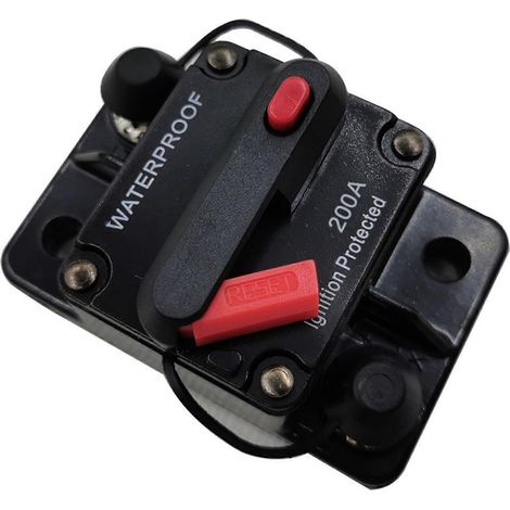 Disjoncteur à double fusible étanche, compatible avec les systèmes électriques marins, de camping-cars et de véhicules, avec trous de montage de sécurité, 200 A. (1/5)