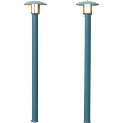 2er Set Gartenlaterne / Mastleuchte HEIMDAL, Höhe 200 cm, Alu silber / Glas opal (1/3)