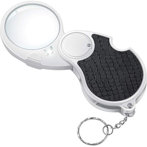 Loupe De Poche - Grossissement X5 - Diamètre Lentille 45 Mm - Éclairage Led Intégré - Pour Lecture Pièces Monnaie Loisirs Voyages - 1 Pièce (1/5)