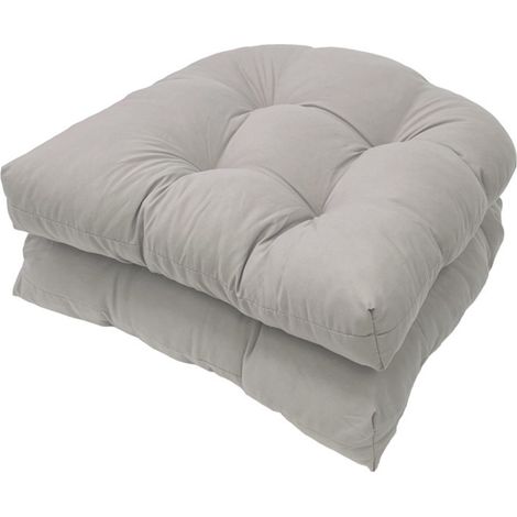 Lot de 2 coussins de chaise,48x48 cm,polyester résistant,rembourrage élastique 5 cm,intérieur et jardin (1/5)