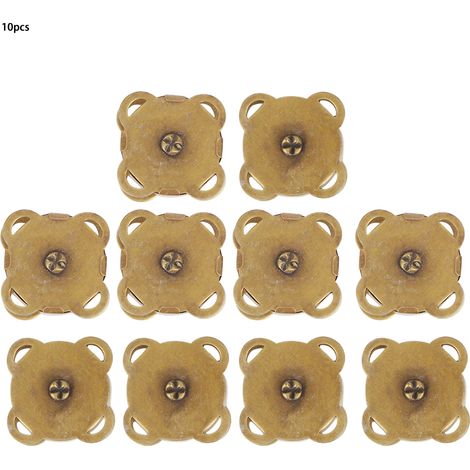 Lot de 10 attaches aimantées métalliques pour sacs et vêtements DIY, fermoirs à pression bronze (1/5)