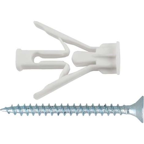 Tasselli in nylon espansione a farfalla 10 x 38 mm, con viti TPS 4 x 50 - 6 pz.