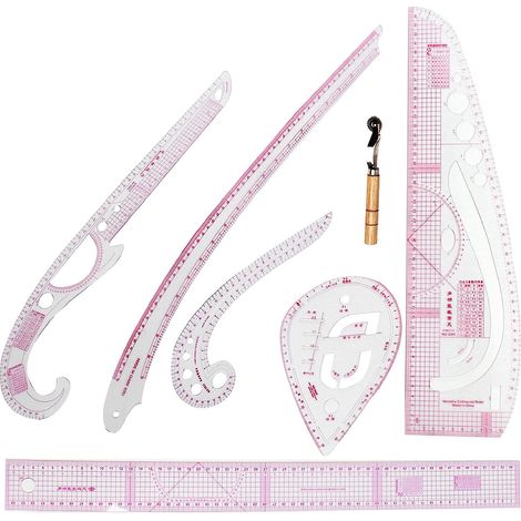 Trintion 7Pcs Sewing Ruler Tailor Set Curve Metric Ruler Sewing Ruler Tailor Tool Set DIY Clothing Measuring Rulers Tool Kit (1/5)