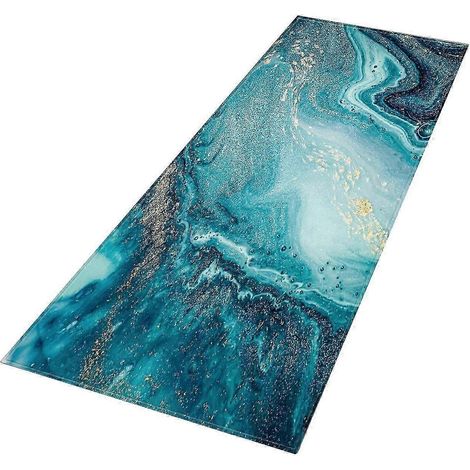 Rutschfeste Marmor-Fußmatte, dekorative Bodenmatte für Küche und Eingangsbereich-Blue (1/5)