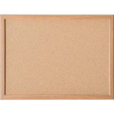 Panneau d'affichage en liège 121922 – Dimensions 600 mm x 400 mm – Surface robuste pour montage de photos et notes – Cadre MDF en chêne – Magnetoplan