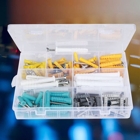 200 vis autotaraudeuses haute résistance, chevilles d'expansion en plastique, coffret de chevilles d'expansion (1/5)
