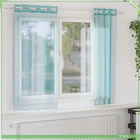 4102143 Rideaux en voile avec illets 2 pcs turquoise (1/5)