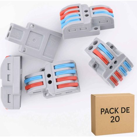 20 bornes à leviers, 2 circuits, 2 entrées-4 sorties 32A, LT-422 (1/5)