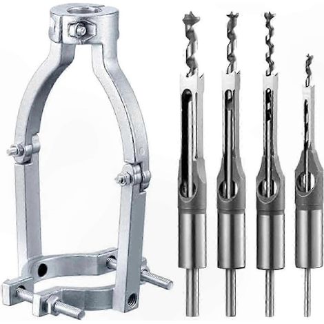Mandrin adaptateur pour mèche à mortaiser avec 4 forets, kit pour perceuse à colonne, outillage de précision (1/5)