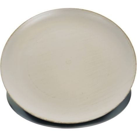 Scheulen – Assiette de Noël vintage ronde, aspect ancien – Plastique gris-brun, Ø 27 cm (1/2)