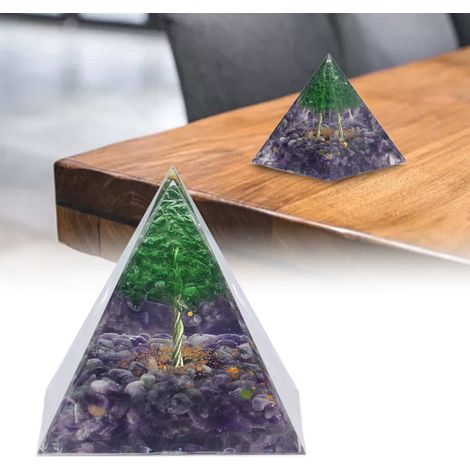 Pyramide en Cristal Orgone pour la Guérison Énergétique et la Sérénité - Décoration Artisanale
