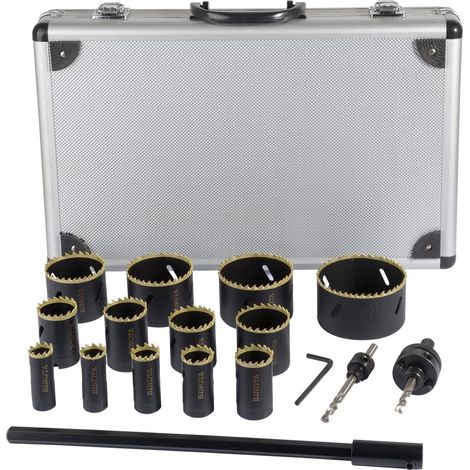 BINOTA M42 Bi-Metal Hole Saw Kit 19-76mm Metal Wood Plywood PVC Fibreboard Plasterboard Set 19 20 22 25 29 32 35 38 44 51 57 64 76 mm (1/5)