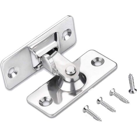 Loquet de serrure de porte à 90 degrés, loquet de verrouillage à angle de sécurité en acier inoxydable pour porte coulissante/poussoir, nickel satiné