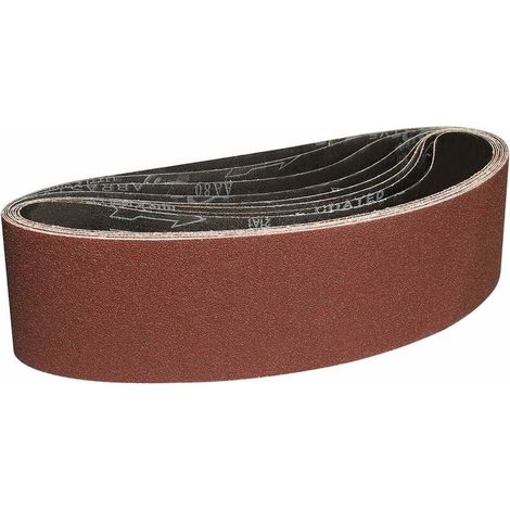 Bandas de lija de 100 x 915 mm - 8 unidades de banda de lija de grano 80 para lijar y pulir con lijadora de banda portátil (1/5)