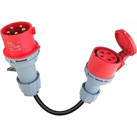CEE-Adapter 32 A auf 16 A, 5-phasig, Hochstromadapter mit 50 cm Kabel, 5 x 2,5 mm² Stromkabel, 16 A, 415 V, Schutzart IP44, für Werkstätten, Baustellen und Industrie (1/5)
