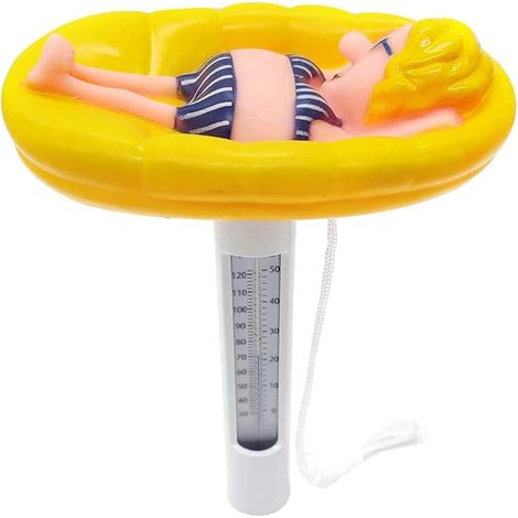 Thermomètre Piscine Flottant Thermomètre de Température de l'eau avec Ficelle pour Intérieur Extérieur Spa Etangs à Poissons
