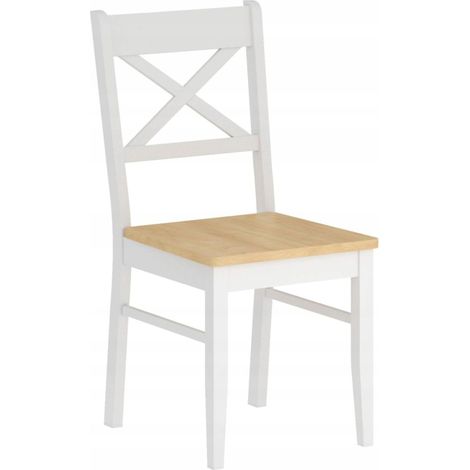Chaise K36-FX blanche (chêne naturel) (1/5)