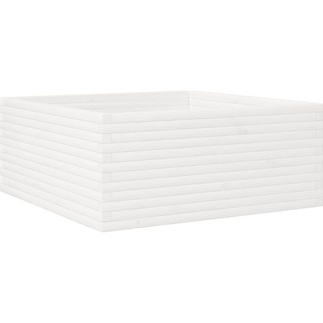 Maison Exclusive - Pflanzkübel Weiß 110x110x46 cm Massivholz Kief