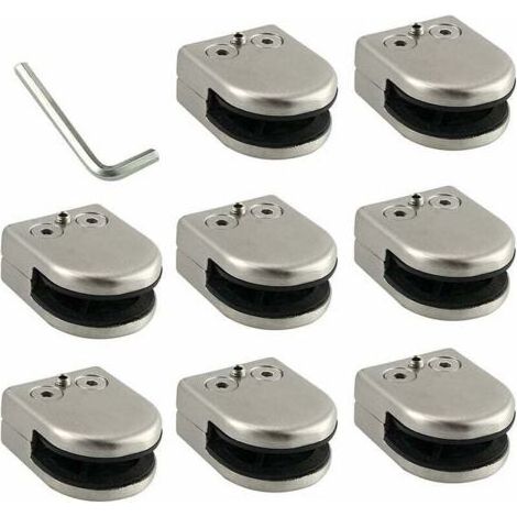 Pince de Verre en Acier Inoxydable 304 - 8 PCS, 68mm, Support Dos Plat, Finition Chromée, Balustrade (1/5)