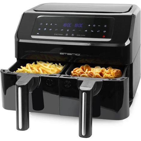 Emerio smart fryer af-130376.1 doble 7,2 l independiente 2400 w freidora de aire caliente negro (1/2)