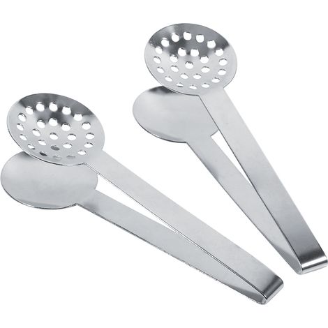 Runde Teezange aus Edelstahl, 2er-Set, Teebeutelpresse mit ergonomischem Griff, praktisches Küchenutensil zum Aufbrühen von Tee. (1/5)