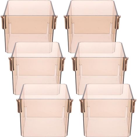 Organisateur de Tiroir Plastique 6 Pièces Compact et Gain de Place Séparateurs Modulables pour Rangement de Bureau ou Maison (1/5)