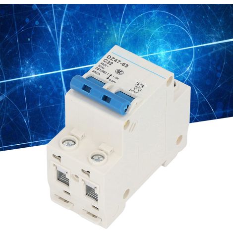 Disjoncteur miniature DZ47-63 C32 2P 400 V 32 A, montage sur rail DIN, capacité de sectionnement 6000 A (1/5)