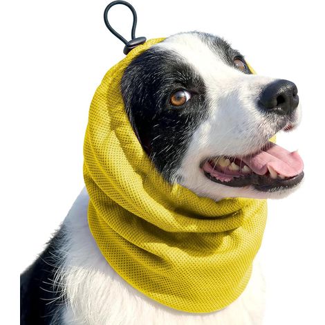 Collier Rafraîchissant pour Chiens(Jaune, M), Bandana Rafraichissant pour Chien, Collier de Refroidissement Bandana, Cache-Oreilles pour Chien, pour La Marche Estivale, La Randonnée, Le Camping (1/5)