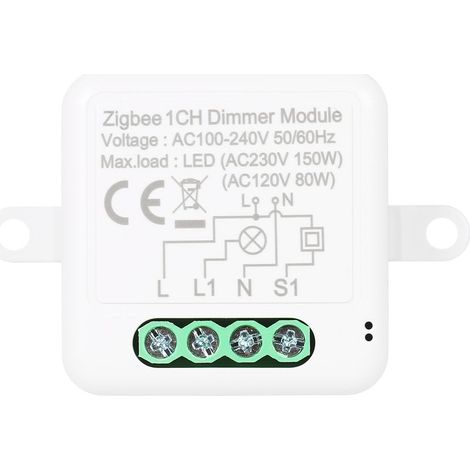 Zigbee-Dimmermodul, App-Fernbedienung, Vorhangschalter, kompatibel mit Alexa und Google Home, 1-fach-Schalter, Sprachsteuerungs-Dimmer (1/5)