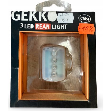 KNOG GEKKO RÜCKLEUCHTE FÜR FAHRRÄDER, KLAR, SILIKON, 3-LED (1/5)