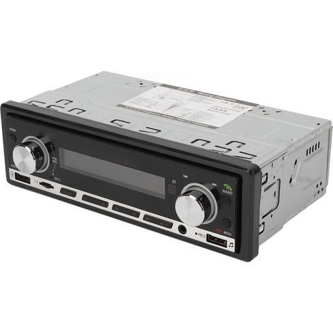 Autoradio Bluetooth multifonction avec lecteur MP3 et prise en charge des clés USB et des cartes mémoire AUX. Compatible avec les clés USB et les lecteurs MP3. (1/5)