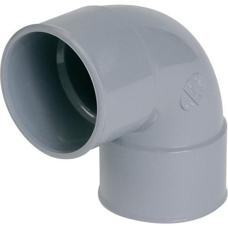 Nicoll – Coude PVC gris Ø 32 mm femelle-femelle à 87°30 – À coller – Raccord pour espaces confinés – Résistant aux chocs (1/5)