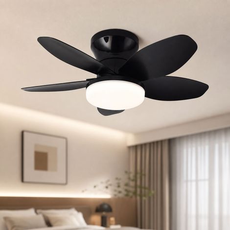 Ventilateur de plafond avec lumière, 65 cm, pales ABS, moteur silencieux variable 6 vitesses, télécommande 2.4G, éclairage LED tricolore (1/5)