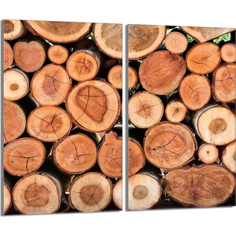 Glasschutzplatte für Herd 2x30x52 Holz