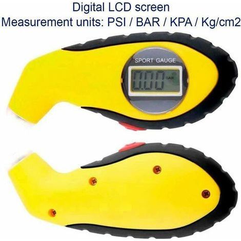 Tester LCD LED Manomètre Pression des Pneu Numérique pour Auto/Moto Digital Roue pour Valve Schrader Américaine (1/4)