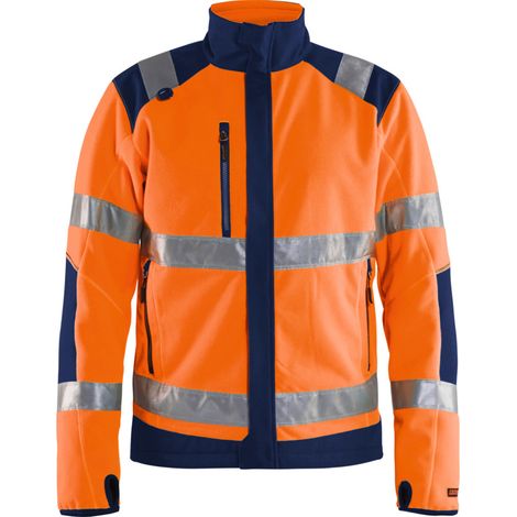 Blakläder Warnschutz-Fleecejacke, orange / marineblau, Unisex-Größe: 2XL