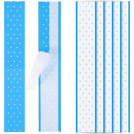 Confezione da 5 nastri adesivi blu biadesivi super resistenti per parrucche, con fori, impermeabili, traspiranti e adatti per extension in pizzo. (1/5)
