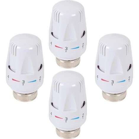 4PCS Tete Thermostatique Robinet Thermostatique Radiateur Tête de Remplacement de Vanne de Radiateur Valve de Radiateur Thermostatique M30 x 1,5 Tete Thermostatique Radiateur pour Maison Bureau (1/5)