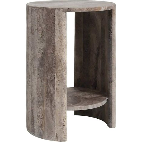 Table d appoint sculpturale en travertin gris - gris travertin (1/5)