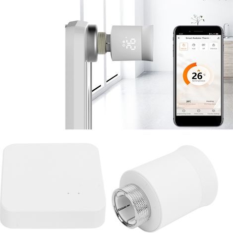ME168 Zigbee-Temperaturregelventil + Zigbee Smart Gateway für Fern- und Sprachsteuerung über mobile App und mobile Anwendung (5V DC) (1/5)