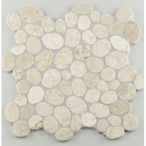 Tinor – Mosaïque pour sol en pierre naturelle antidérapante R10 – 30x30cm – Épaisseur 1cm – Pour chantiers humides