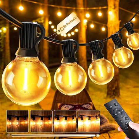 Lichterkette LED Außen Strom Outdoor - 45M 150FT G40 Glühbirnen Garten Beleuchtung Balkon Lichterketten Aussen IP44 Wetterfest Pavillon String Lights mit Fernbedienung für Terrasse Party (1/5)