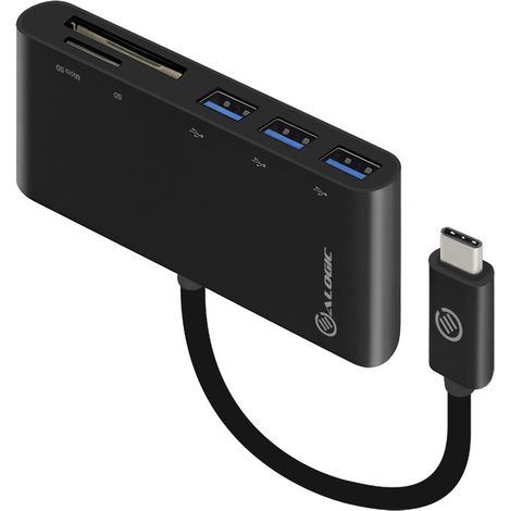 Alogic Adapter USB-C MultiPort Card Reader USB 3.0 schwarz (UC3ACR)