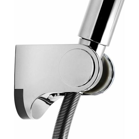 Universal Adjustable Fixed Mounted Shower Head Holder Bathroom Wall Connector Chrome ABS HSZJ001 (1/5)