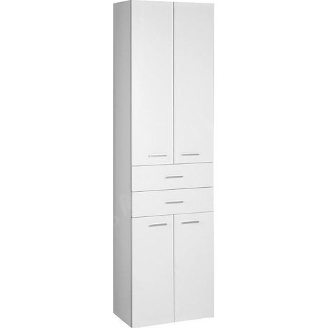 Aqualine Zoja - Armoire haute Keramia Fresh avec tiroirs, 500x1840x290 mm, blanc 51291 (1/5)